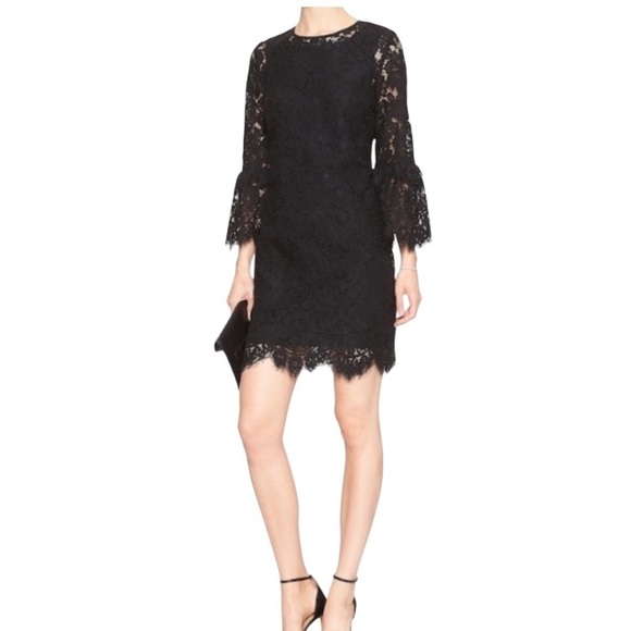 Banana Republic Dresses & Skirts - Banana Republic Black Lace Bell Sleeve Cocktail Dress Size 4